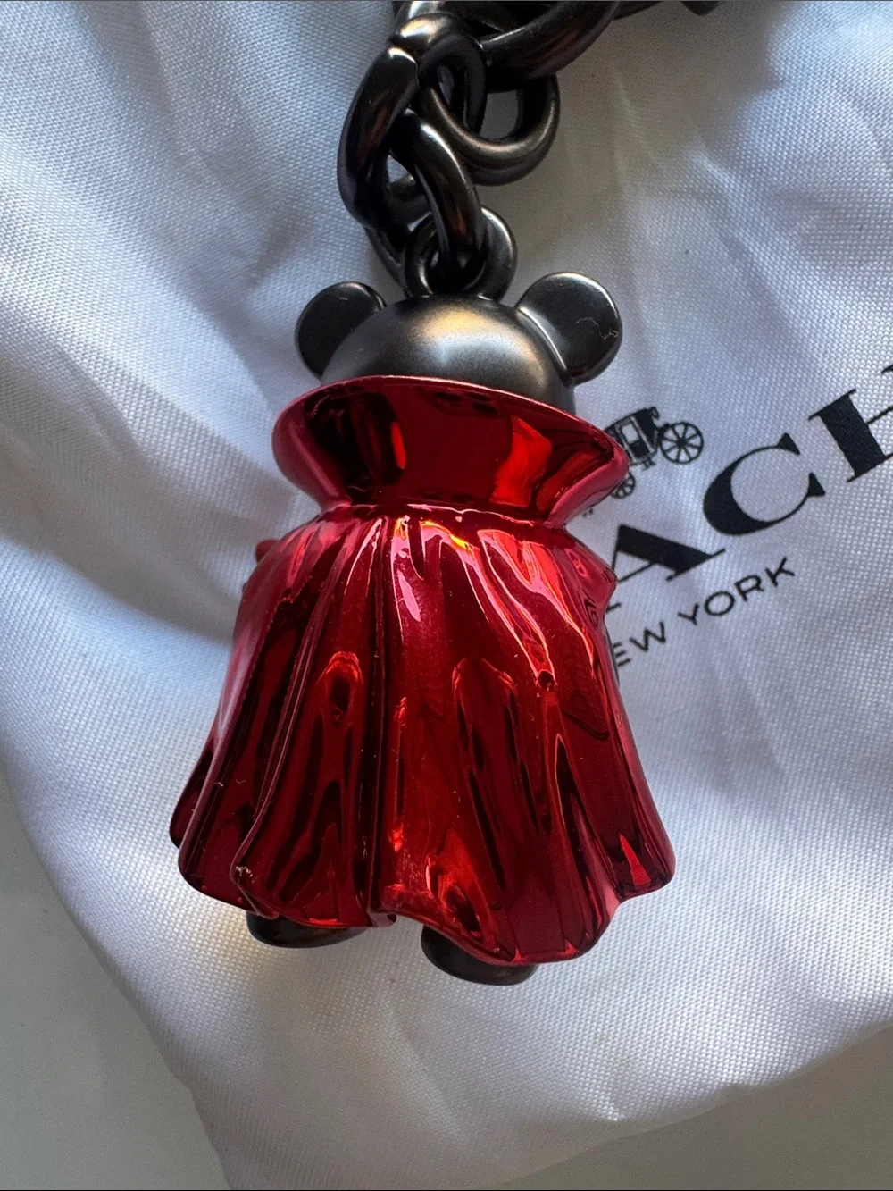 Coach Black and Red Devil Bear Key Charm